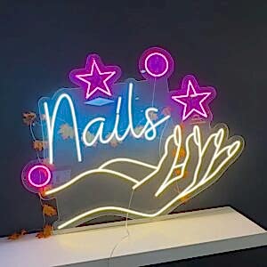 Nails yazı & semboller neon led tabela
